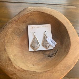 Addie Gold Drop Earrings in Silver Filigree Mix